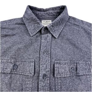 LL Bean Chamois Cloth Flannel Shirt Men’s Meduim Reg Gray Cotton Traditional Fit
